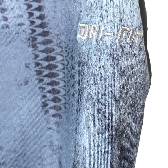 Nike Tie Dye Leggings Dri-Fit Athletic Running Blue Gray Stretchy - Picture 4 of 10